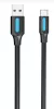 Vention USB-A 3.0/M -> USB-C/M kábel  (PVC,fekete), 0,5m, kábel