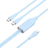 Vention USB-C 2.0/M -> 2*USB-C/M,  (5A,szilikon,kék), 1,5m, kábel