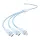 Vention USB-A 2.0/M -> USB-C/Lightning/Micro USB-B, 1,5m,(blue,3A,3in1), kábel