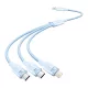 Vention USB-A 2.0/M -> USB-C/Lightning/Micro USB-B, 1,5m,(blue,3A,3in1), kábel