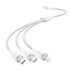 Vention USB-A 2.0/M -> USB-C/Lightning/Micro USB-B, 1,5m,(fehér,6A,3in1), kábel