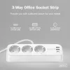 DIGITUS DA-70626 3 aljzatos 2x USB-A 1x USB-C fehér 1,5m asztali elosztó