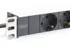 DIGITUS DN-95401 19" 1U PDU 8xCEE 7/3 schuko aljzat CEE7/7 csatlakozó 2m elosztósor
