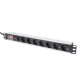 DIGITUS DN-95407 19" 1U PDU 7xCEE 7/3 schuko aljzat CEE7/7 csatlakozó 2m túlfeszültségvédett elosztósor