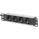 DIGITUS DN-95418 10" 1U PDU 230V 16A 4x Schuko aljzat CEE7/7 csatlakozó hálózati 2m elosztósor