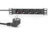 DIGITUS DN-95418 10" 1U PDU 230V 16A 4x Schuko aljzat CEE7/7 csatlakozó hálózati 2m elosztósor