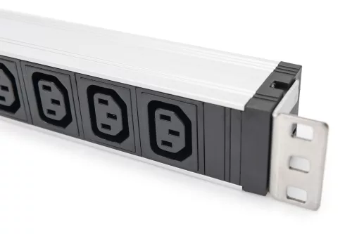 DIGITUS DN-95429 19" 1U PDU 230V 10A 9xIEC C13 aljzat IEC C14 csatlakozó 2m elosztósor