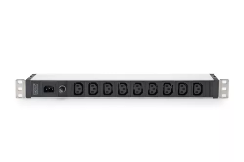 DIGITUS DN-95429 19" 1U PDU 230V 10A 9xIEC C13 aljzat IEC C14 csatlakozó 2m elosztósor