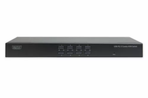 DIGITUS 8 port Combo KVM switch - 1 user - 8 PCs - IP function module slot