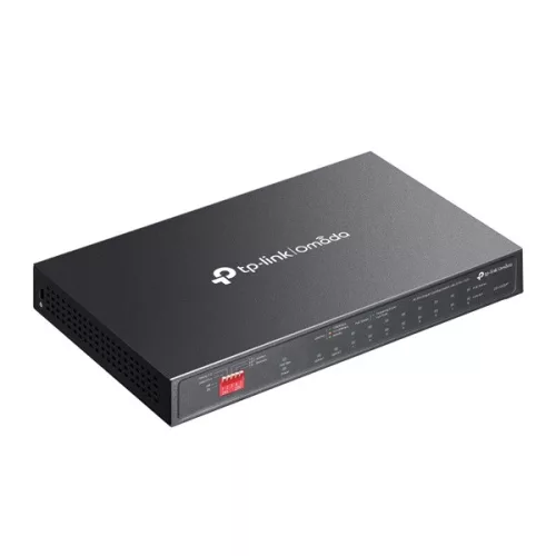 TP-LINK OMADA Switch 9x1000Mbps(8xPOE+) + 1xGigabit SFP Fémházas, DS110GMP