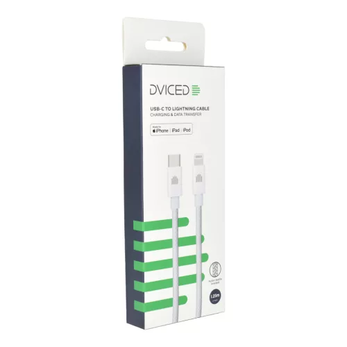 Dviced Cable USB-C to Lightning Nylon Textile 1,25m - White