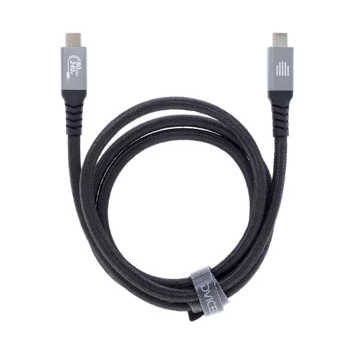 Dviced USB4 Braided Cable, 80 Gbps, 240 W, (Thunderbolt compatible), 1m - Black