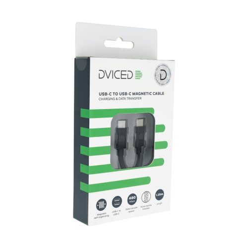 Dviced Magnetic Braided Cable USB-C to USB-C, 1,25m - Dark Grey