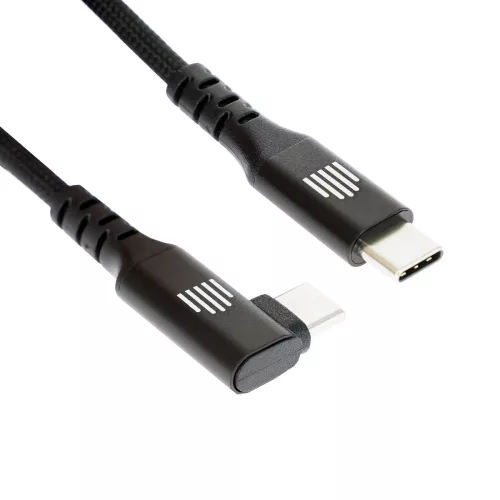 Dviced Angled Braided cable USB-C to USB-C, 1,25m - Black
