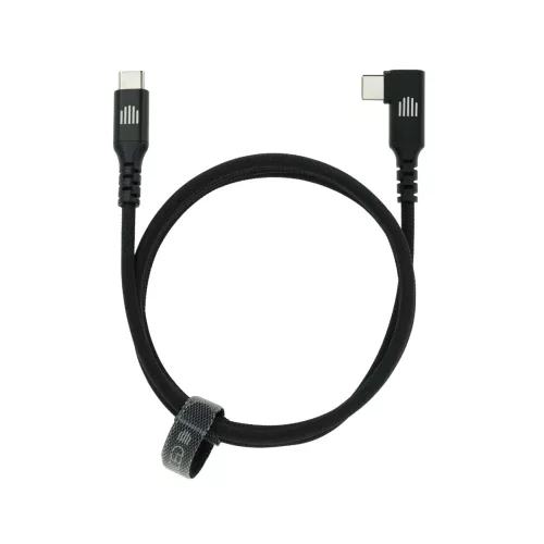 Dviced Angled Braided cable USB-C to USB-C, 1,25m - Black