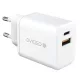 Dviced Wall charger 35W GaN 1 USB-A, 1 USB-C EU - White