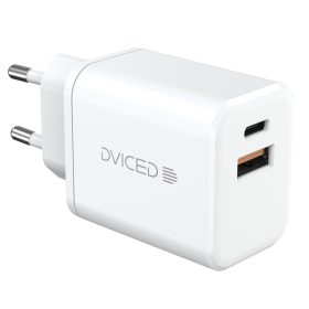  Dviced Wall charger 35W GaN 1 USB-A, 1 USB-C EU w cable - White