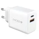 Dviced Wall charger 35W GaN 1 USB-A, 1 USB-C EU w cable - White