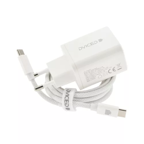 Dviced Wall charger 35W GaN 1 USB-A, 1 USB-C EU w cable - White