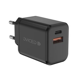   Dviced Wall charger 35W GaN 1 USB-A, 1 USB-C EU w cable - Black