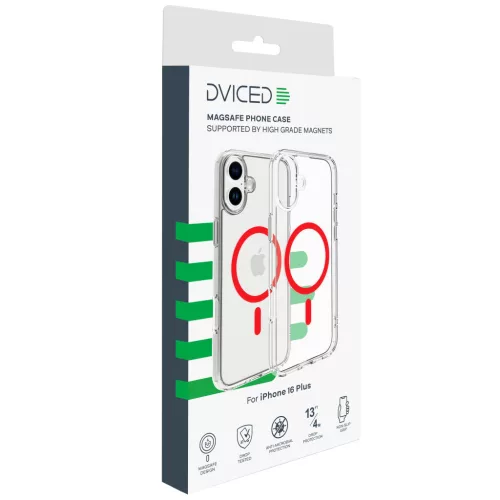 Dviced Magsafe iPhone 16 Plus clear case - Red