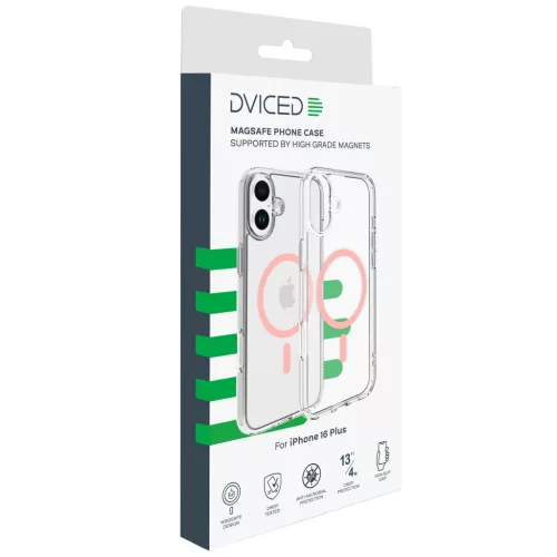 Dviced Magsafe iPhone 16 Plus clear case - Pink