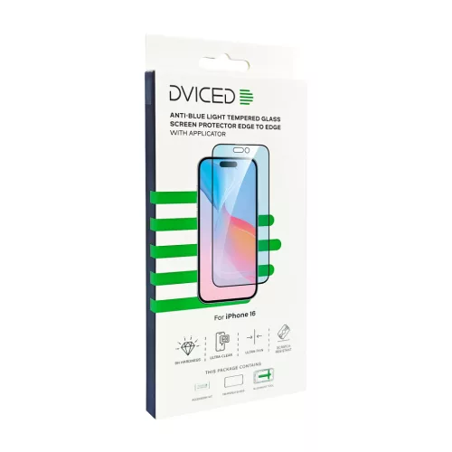 Dviced Anti-blue light tempered glass screen protector edge to edge for iPhone 16 with applicator