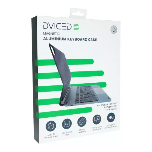 Dviced Magnetic Aluminium Keyboard Case for iPad Air/Pro 11-inch - HU - Dark Grey