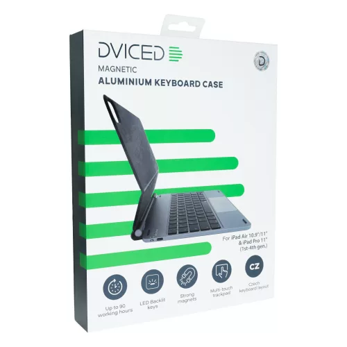 Dviced Magnetic Aluminium Keyboard Case for iPad Air/Pro 11-inch - CZ - Dark Grey