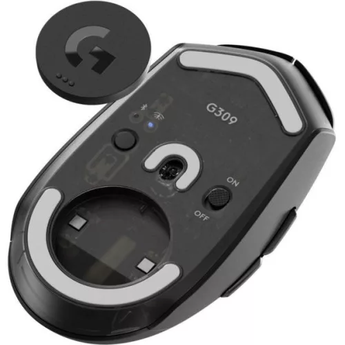 Logitech Egér - G309 LightSpeed (Vezeték nélküli, Bluetooth, Gaming, Optikai, 7 gombos, 25000 DPI, fekete)