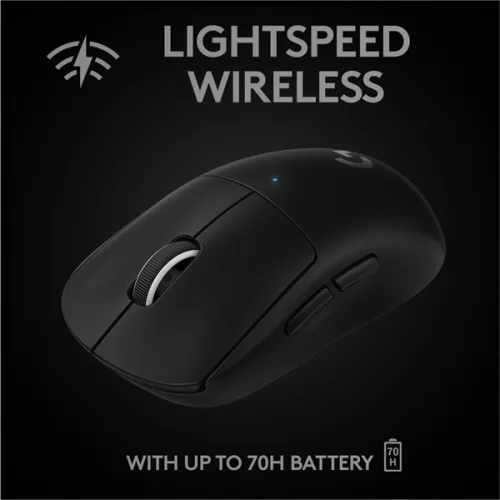 Logitech egér -  Pro X Superlight (Vezeték nélküli, Optikai, Gaming, USB, 5 gombos, 25600 DPI, fekete)