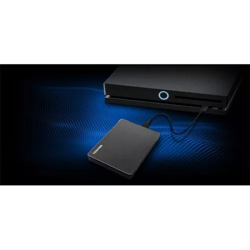 Toshiba Külső HDD 2.5" - 4TB Canvio Gaming Fekete (USB3.2 Gen 1.; ~5Gbps; exFAT)