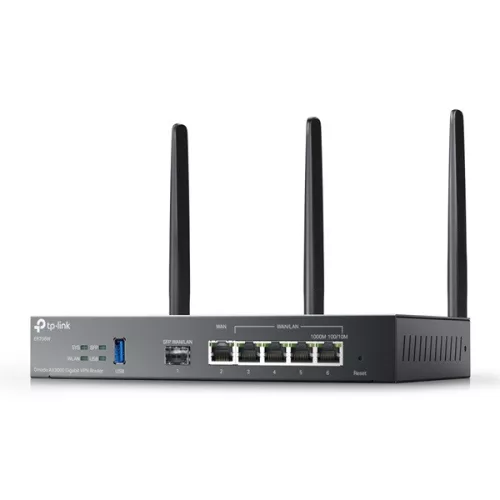 TP-LINK OMADA Vezetékes AX3000 VPN Router 1xWAN(1000Mbps) + 4xLAN(1000Mbps) + 1xSFP + 1xUSB3.0, ER706W