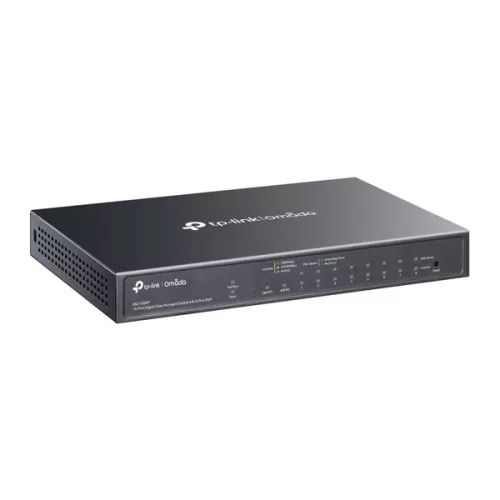 TP-LINK OMADA Switch 9x1000Mbps (8xPOE+) +1xGigabit SFP kombó Fémházas Easy Smart, ES210GMP