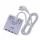 WELL Hálózati elosztó 2-es, 4x USB, 3x USB-A, 1x USB-C, kapcsolóval, 2m, fehér