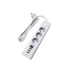   WELL Hálózati elosztó 3-as, 3x USB-A, 1x USB-C, 3m, fehér