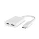 Belkin RockStar USB-C Apa - 2xUSB-C Anya Adapter - Fehér