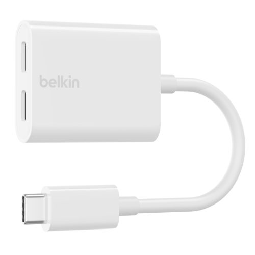 Belkin RockStar USB-C Apa - 2xUSB-C Anya Adapter - Fehér