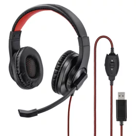   Hama Fejhallgató - 139927 HS-USB400 (hangerőszabályzó, USB-A, 2m, fekete)