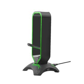   Vertux Fejhallgató állvány - EXTENT (3in1 USB HUB, 2xUSB 3.0, egér akasztó, LED, fekete)