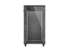 Lanberg FF01-6022-12B 19" 22U SZÉL:600mm MÉLY:1000mm MAG:1200mm lapraszerelt üvegajtós fekete szerver szekrény