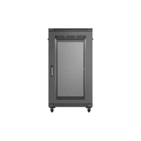   Lanberg FF01-6022-23B 19" 22U SZÉL:600mm MÉLY:1000mm MAG:1200mm lapraszerelt hálós fémajtós fekete szerver szekrény