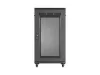 Lanberg FF01-6022-23B 19" 22U SZÉL:600mm MÉLY:1000mm MAG:1200mm lapraszerelt hálós fémajtós fekete szerver szekrény