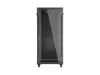 Lanberg FF01-6027-12B 19" 27U SZÉL:600mm MÉLY:1000mm MAG:1373mm lapraszerelt üvegajtós fekete szerver szekrény
