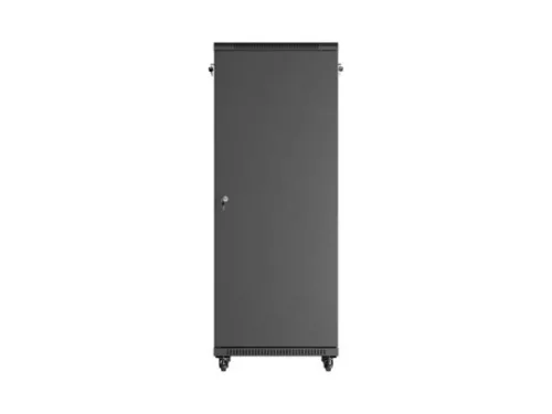 Lanberg FF01-6632-12B 19" 32U SZÉL:600mm MÉLY:600mm MAG:1603mm lapraszerelt üvegajtós fekete álló rack szekrény
