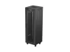 Lanberg FF01-6637-23BL 19" 37U SZÉL:600mm MÉLY:600mm MAG:1898mm lapraszerelt LCD hálós fémajtós fekete álló rack szekrény