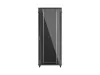Lanberg FF01-8042-12B 19" 42U SZÉL:800mm MÉLY:1000mm MAG:2047mm lapraszerelt üvegajtós fekete szerver szekrény