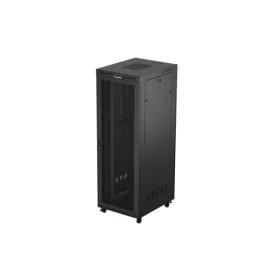   Lanberg FF01-8047-23BL 19" 47U SZÉL:800mm MÉLY:1000mm MAG:2344mm lapraszerelt LCD hálós fémajtós fekete álló szerver szekrény
