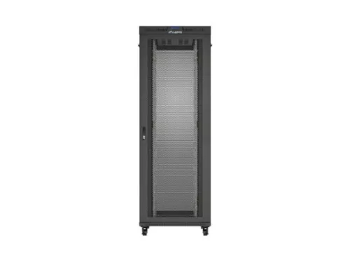 Lanberg FF01-8247-23BL 19" 47U SZÉL:800mm MÉLY:1200mm MAG:2343mm lapraszerelt LCD hálós fémajtós fekete szerver szekrény