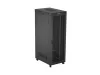 Lanberg FF01-8247-23BL 19" 47U SZÉL:800mm MÉLY:1200mm MAG:2343mm lapraszerelt LCD hálós fémajtós fekete szerver szekrény